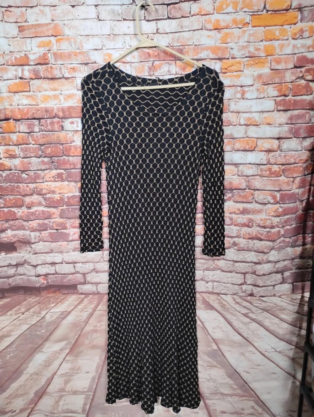 Tianello Women's Black Dress Size Small Long Sleeve Textured